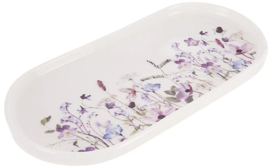 Fehér-lila porcelán szervírozó tányér Louka – Orion