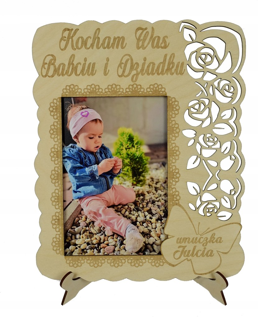 Ajándék Nagymama Napjára Nagypapa Napi Képkeret Név gravírozás fa