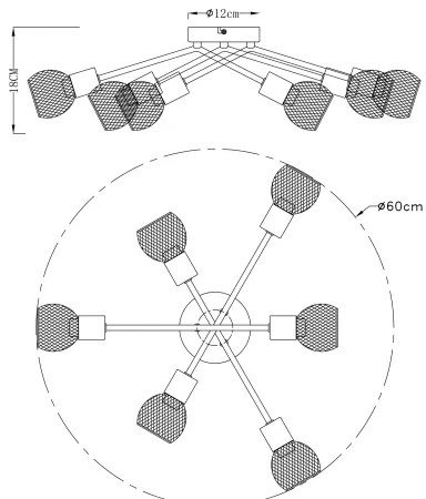 Globo 54028-6S - Csillár FIASTRA 6xE14/40W/230V