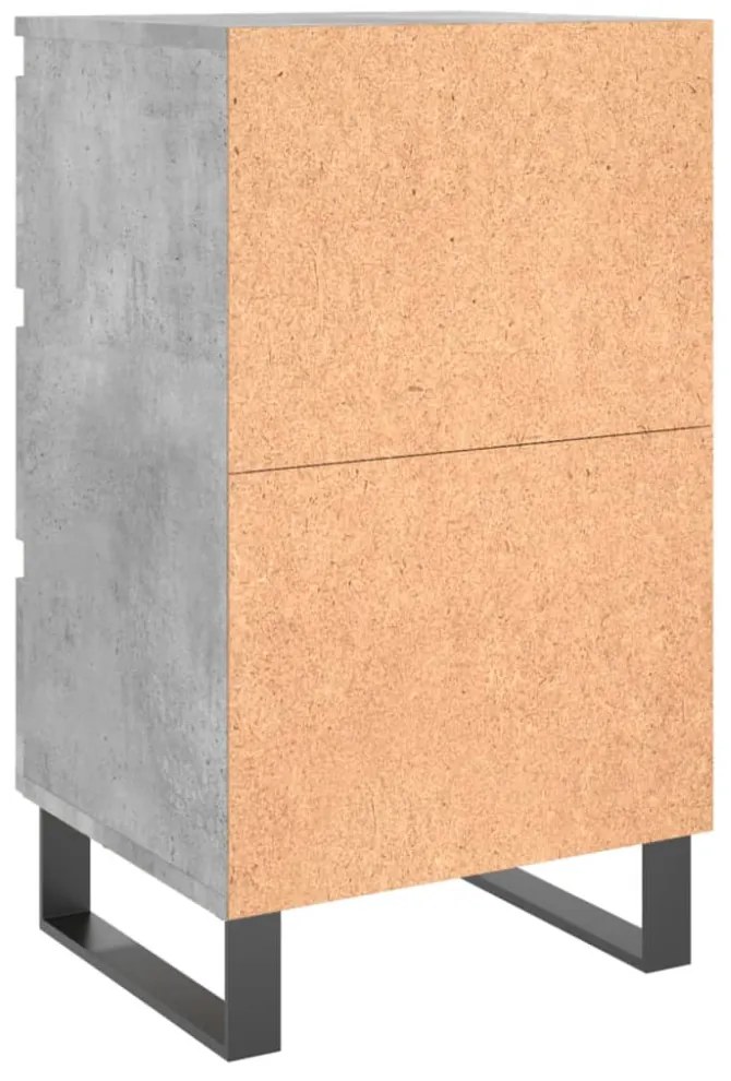2 db betonszürke szerelt fa éjjeliszekrény 40x35x69 cm