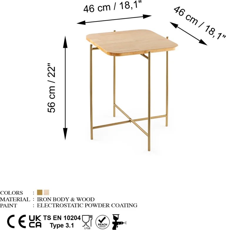 Dohányzóasztal, 46 cm – Shb-005-A