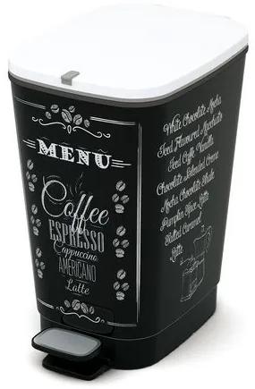 Chic műanyag szemetes kosár, térfogata 35 l, Coffee menu