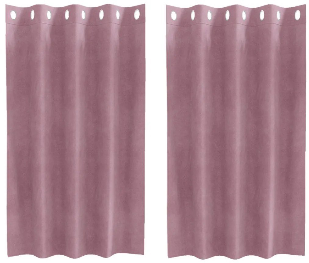 Függönyök 2 pcs Sötét rózsaszín 140 x 140 cm Bársony