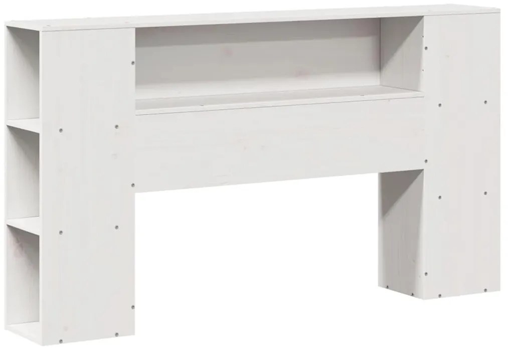 fehér tömör fenyőfa fejtámla tárolóval 150 cm