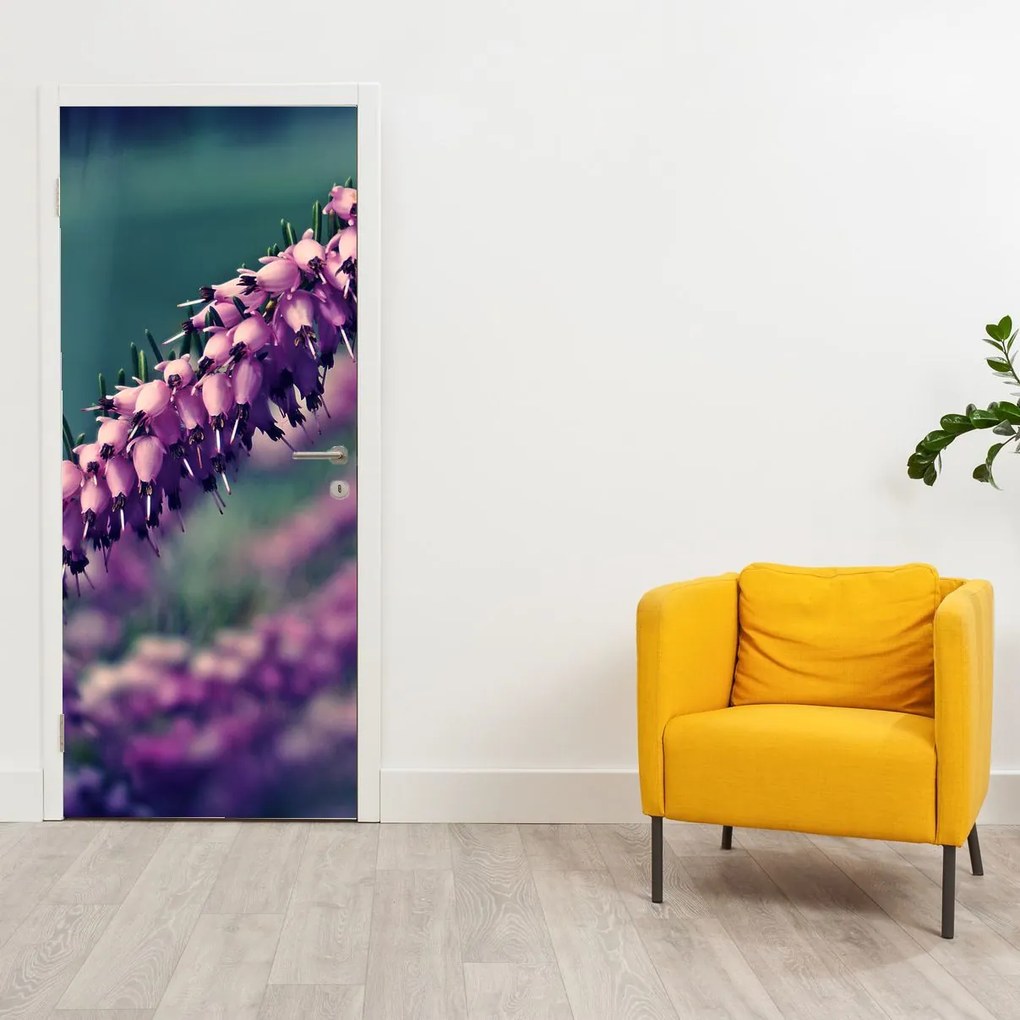 Fotótapéta ajtóra - Lila virágok (95x205cm)