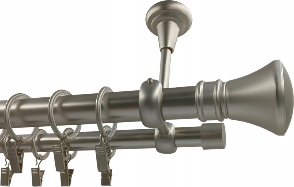 Fém Függönykarnis Mennyezet 25+19mm MIX Végek Szatén 120cm galvanizált