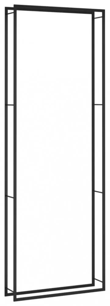 fekete acél tűzifatároló állvány 110x28x312 cm