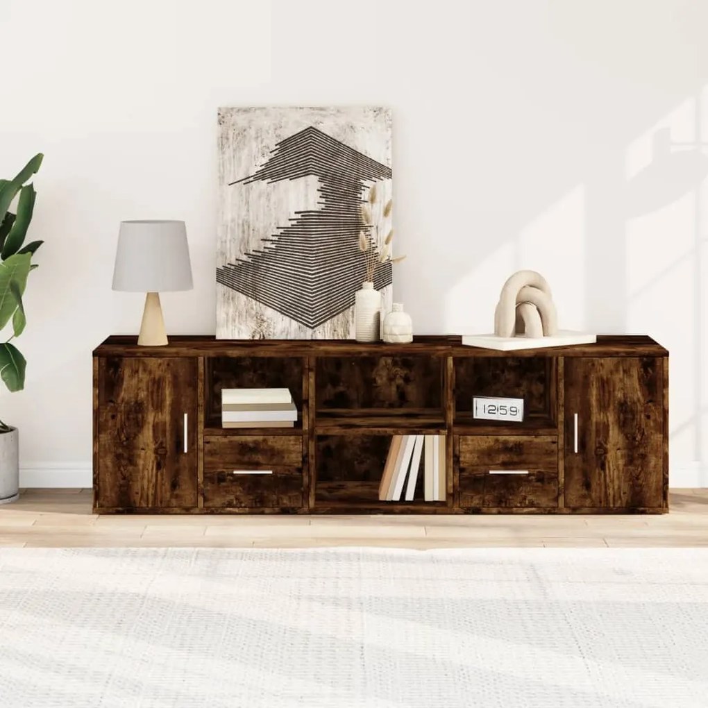 füstös tölgy színű szerelt fa sarokszekrény 160 x 40 x 45 cm