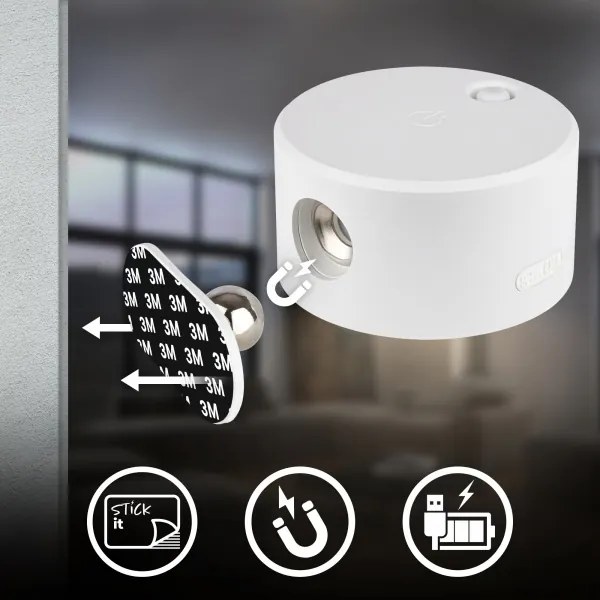 Briloner 3896016 - TARI LED fali lámpa, fényerőszabályozható, újratölthető, LED/1,6W/5V 1500 mAh, fehér