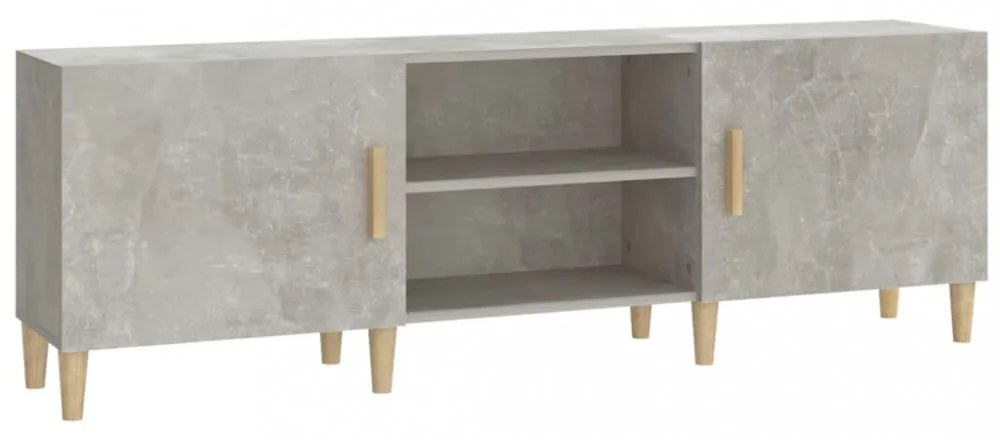 betonszürke szerelt fa TV-szekrény 150 x 30 x 50 cm