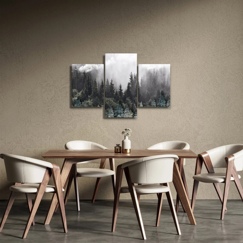 Kép - Erdő illusztrált elemekkel (90x60 cm)