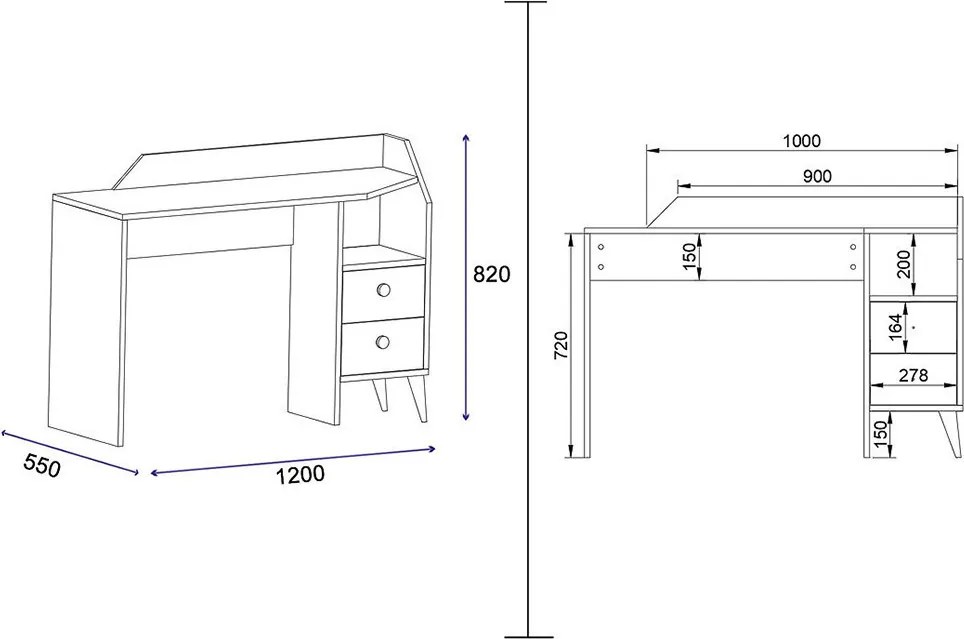 Fiókos dohányzóasztal 80x48x35 cm fehér BC-01