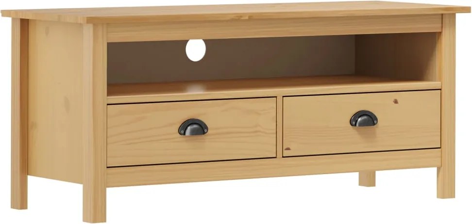 vidaXL Hill mézbarna tömör fenyőfa TV-szekrény 110 x 40 x 47 cm