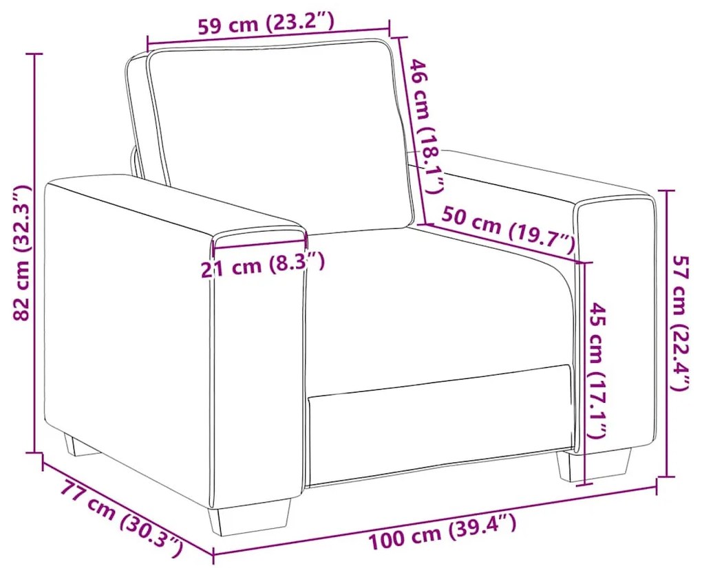 világosszürke kordbársony szövet kanapéfotel 60 cm