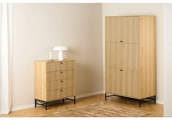 OLIVIA fiókos komód, tölgy