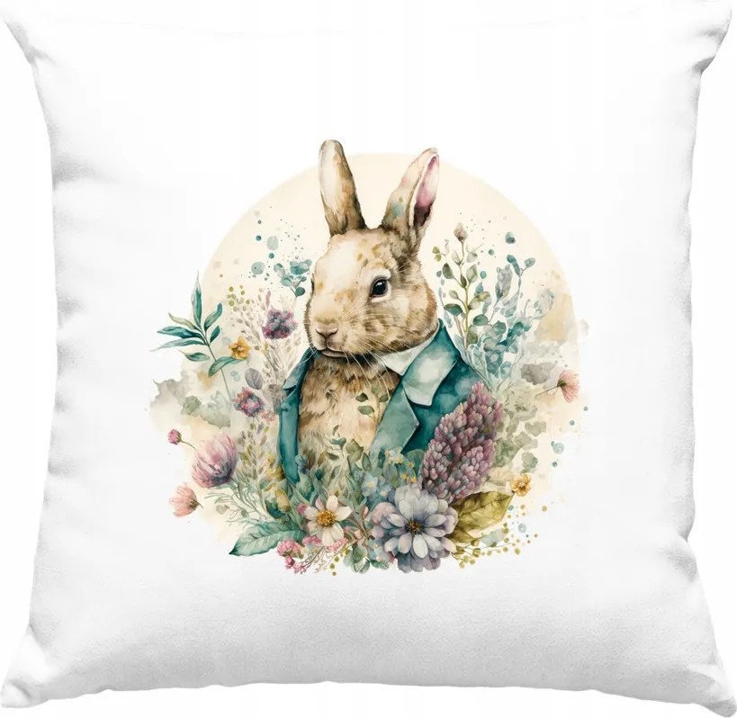 Nyuszi párna nyuszi virágos kedves 2 fehér