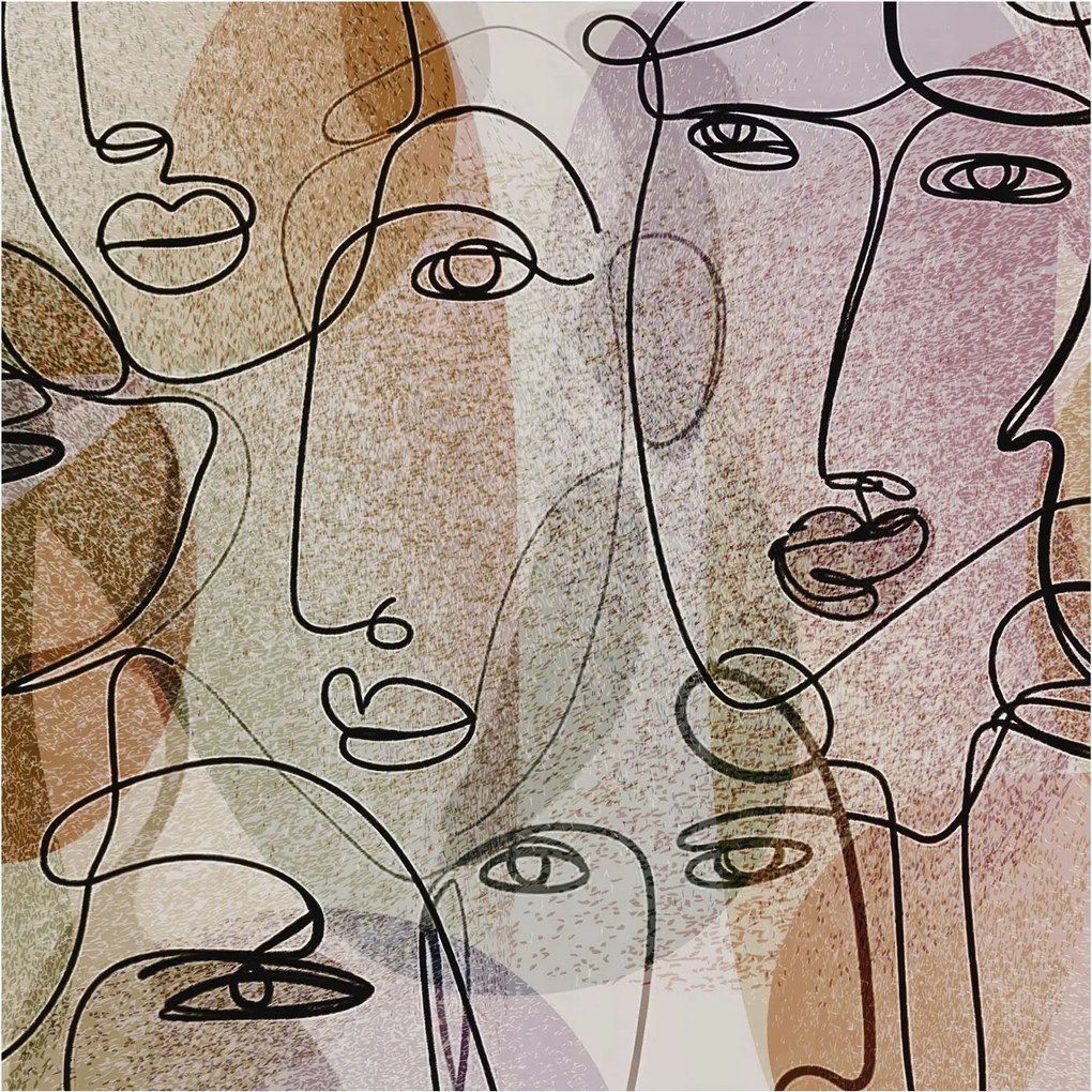 Divatos Flizelin Tapéta Ragasztóval Fali 3D Lineáris arcok 250x250 Ragasztó