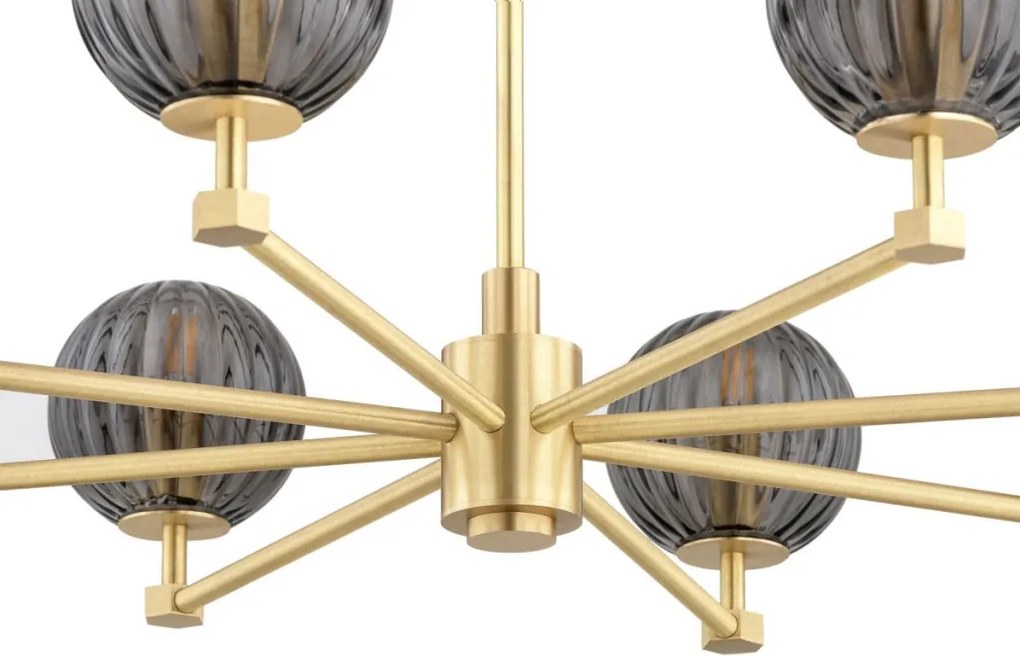 ARGON 5069 PALOMA Glamour Csillár Füstös, Csiszolt sárgaréz E14 IP20