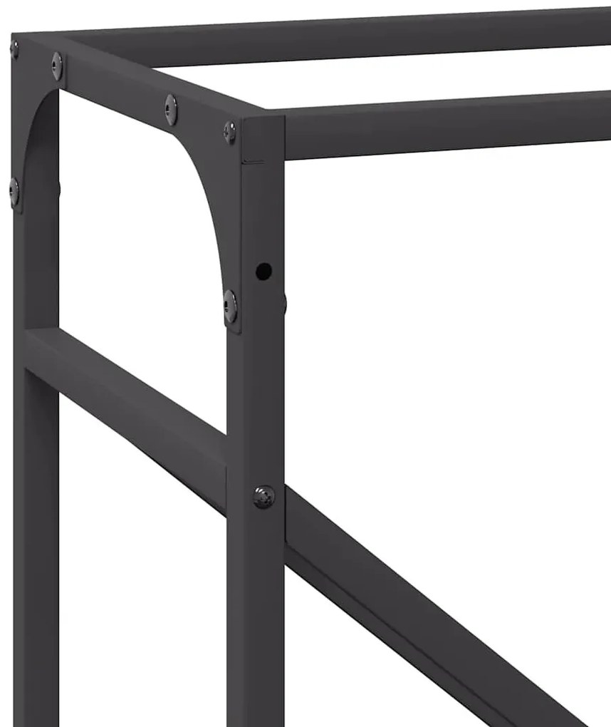 fekete hidegen hengerelt acél tűzifatároló 40x25x100 cm
