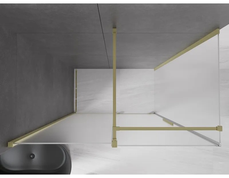 Mexen Velar, zuhanykabin tolóajtóval 160 x 75 cm, 8 mm-es matt üveg, arany matt, 871-160-075-31-55