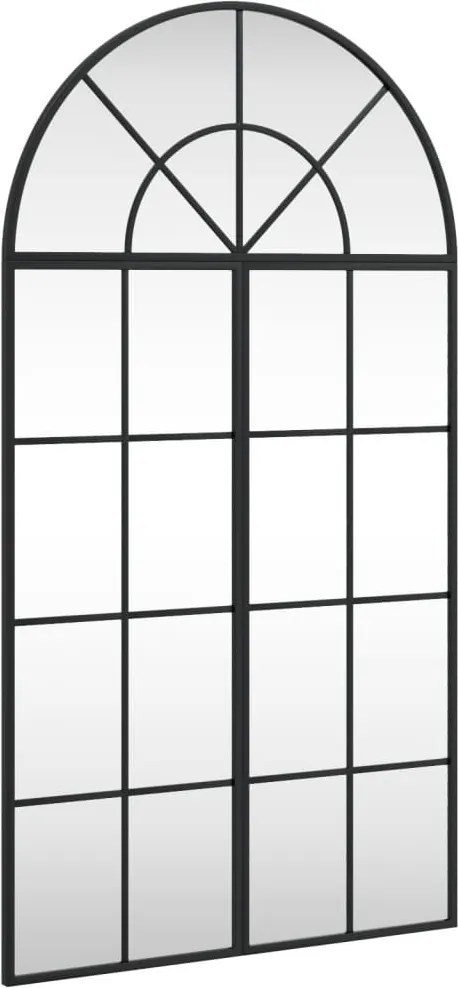 vidaXL fekete ívelt vas fali tükör 60 x 110 cm
