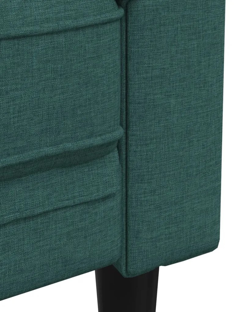 sötétzöld 2 személyes szövet Chesterfield kanapé