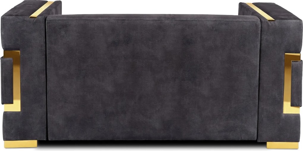Kétszemélyes kanapé fekete/arany színben PALLAZO 2S