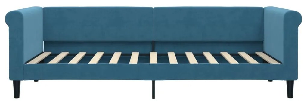 kék kihúzható szövet heverő 90 x 200 cm