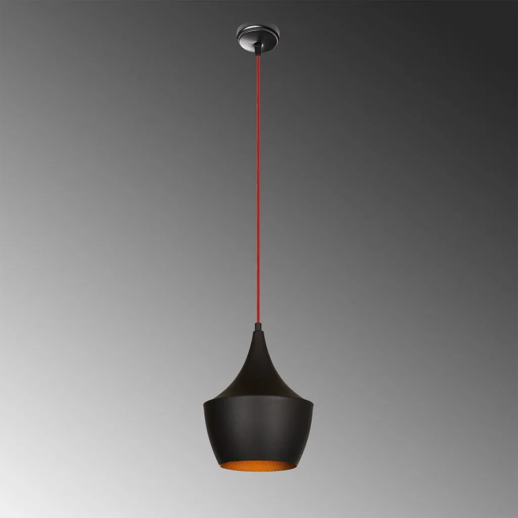 Elmas 3551 fekete-piros fém függőlámpa, Ø23 cm