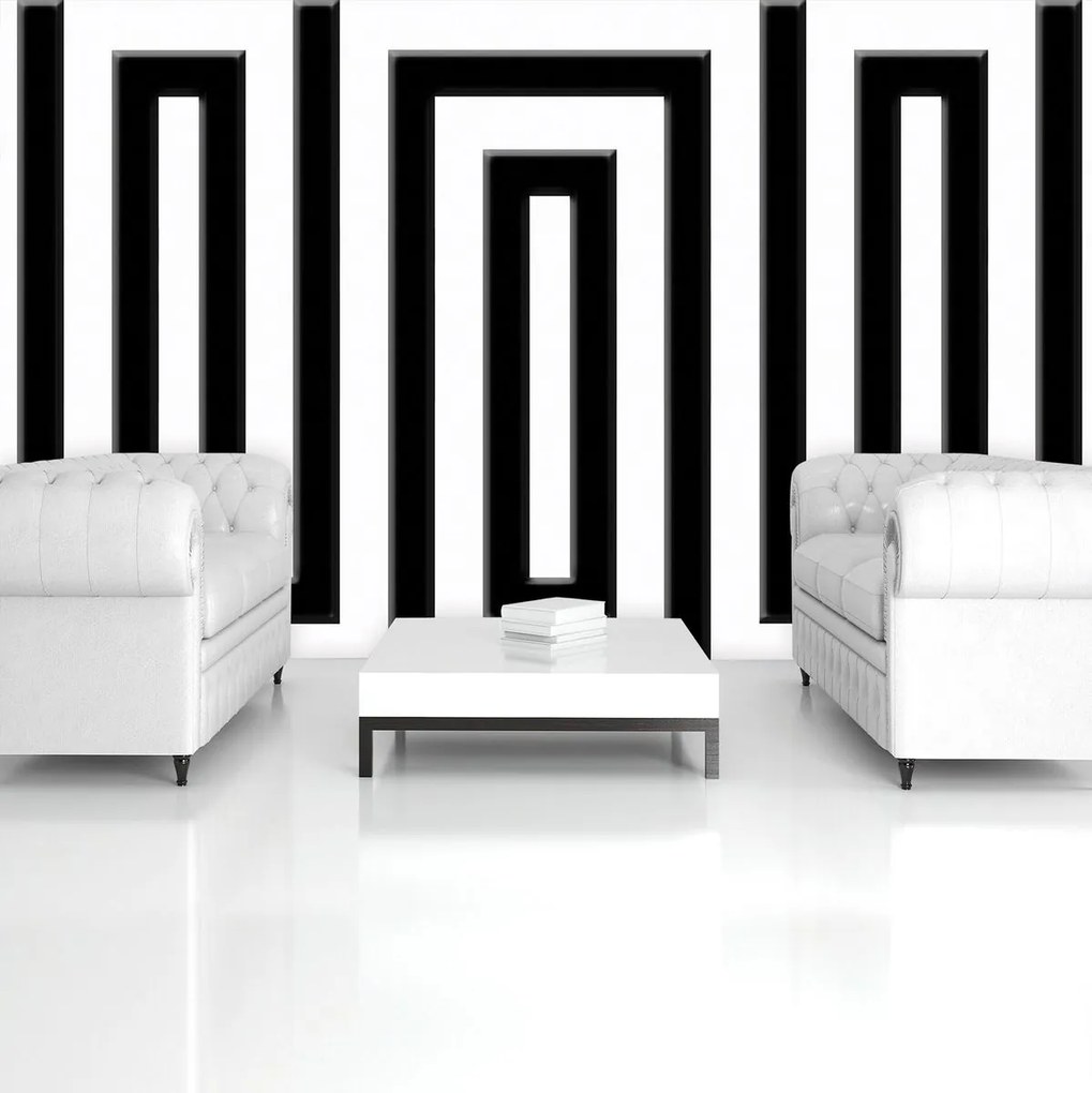 Fotótapéta - Fekete-fehér labirintus (152,5x104 cm)