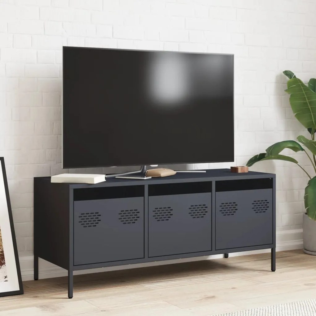 antracit hidegen hengerelt acél TV-szekrény 101,5x39x43,5 cm