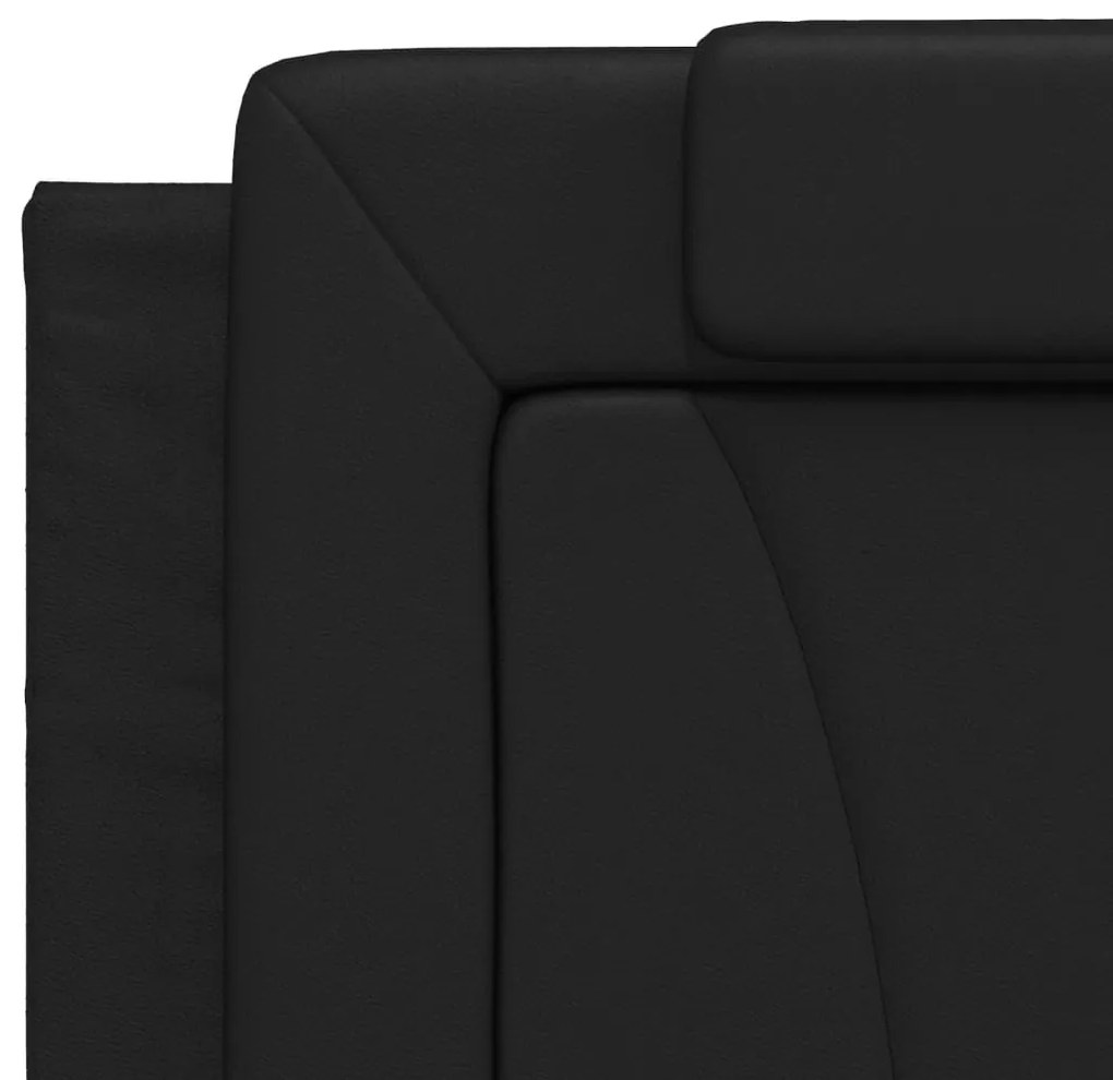 fekete műbőr fejtámla párna Viana 200 cm