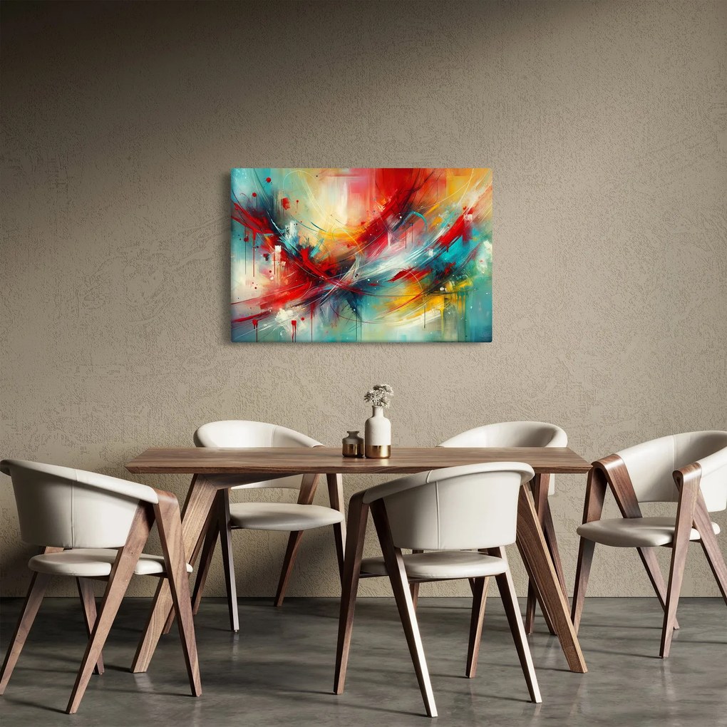 Kép – Absztrakció pirossal (90x60 cm)