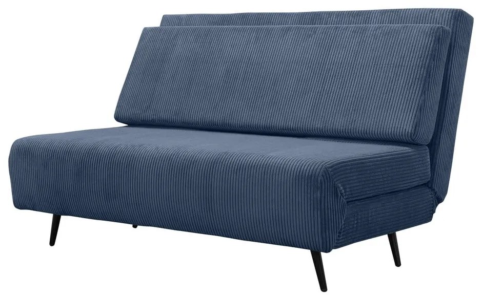 Kék kordbársony kinyitható kanapé 140 cm Mallory – Støraa