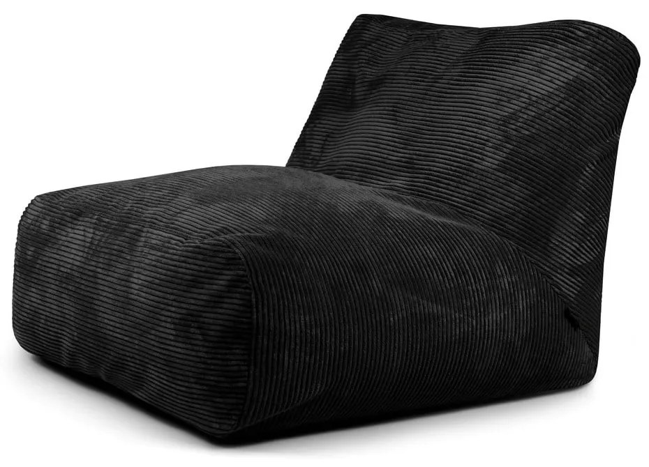 Fekete kordbársony babzsákfotel Tube 100 – SLOWDOWN
