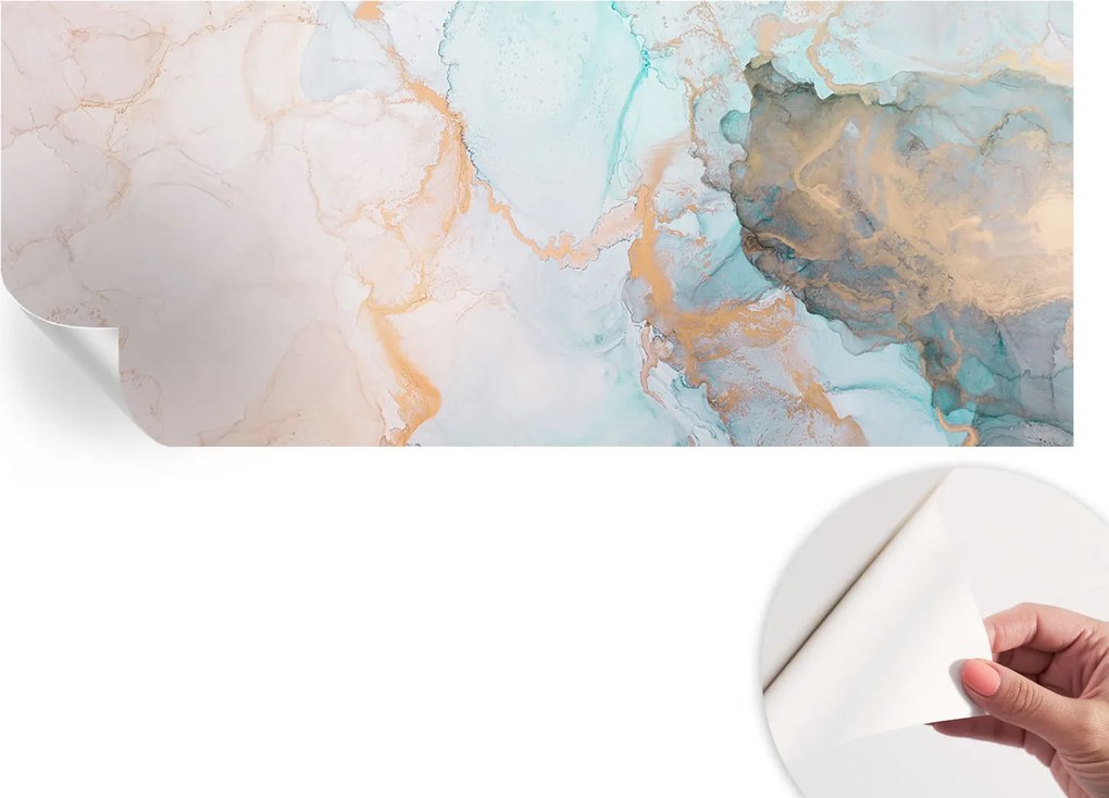 Öntapadós Dekoratív Fotótapéta Hálószobába Akvarell hullámok 250x104 cm