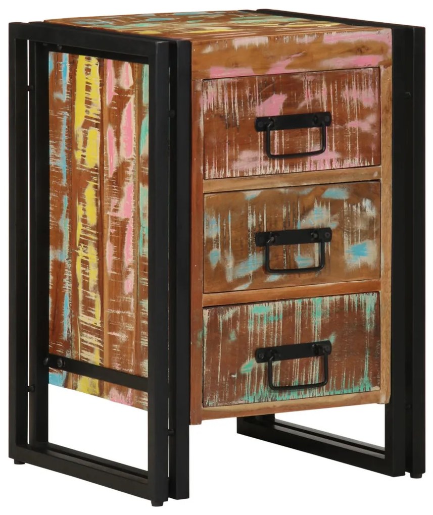 Éjjeliszekrény 40 x 35 x 50 cm tömör újrahasznosított fa