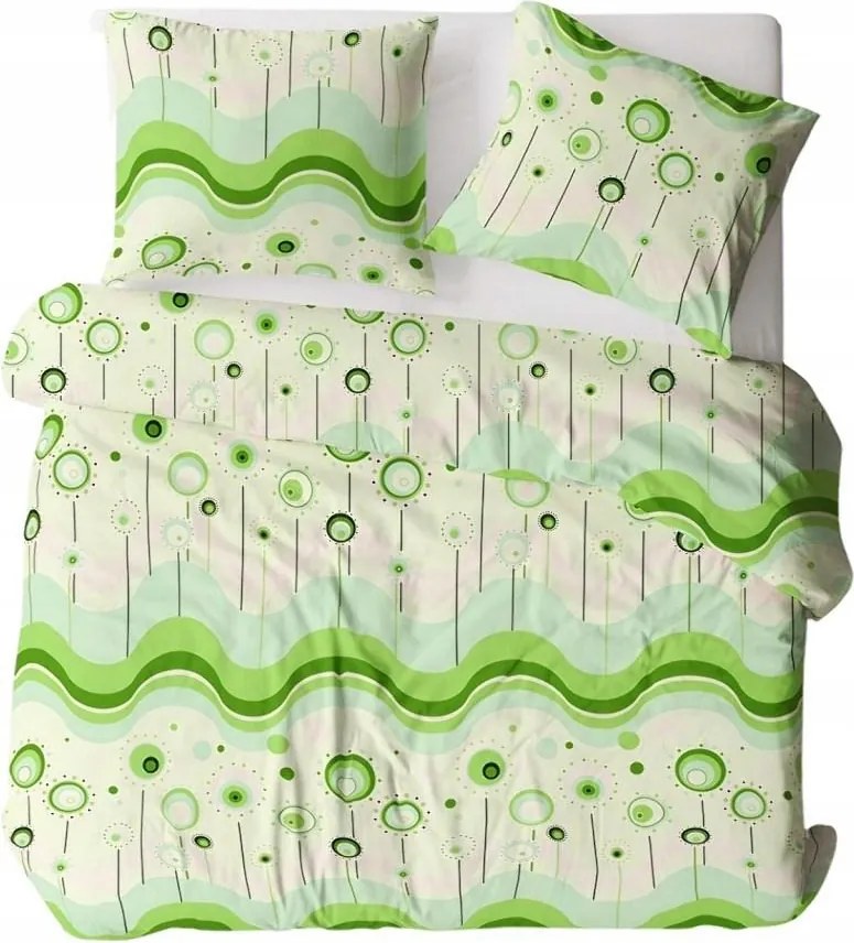 Ágyneműhuzat kéregből 160x200 Nyalóka zöld gombos 100% vastag pamut