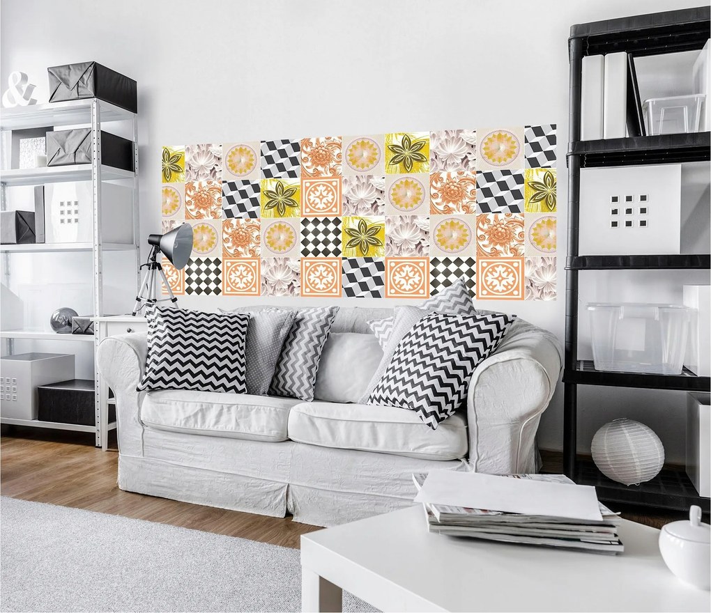 Tapéta Geometriai Virágok Mandala Sakktábla Ismételhető Minta 250x104