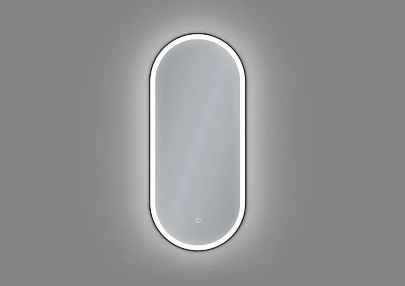AREZZO design LED ovális okos tükör, fekete