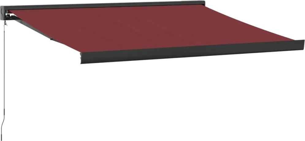 vidaXL burgundi vörös kézzel kihúzható napellenző 350 x 250 cm