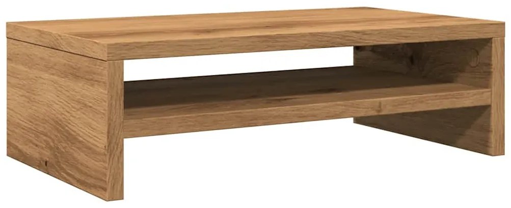 Kézműves tölgy színű szerelt fa monitorállvány 42x24x13 cm