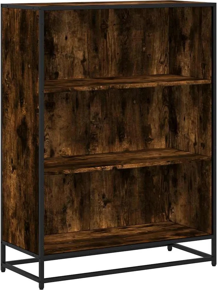 vidaXL füstös tölgy színű szerelt fa könyvszekrény 80,5x35x107,5 cm