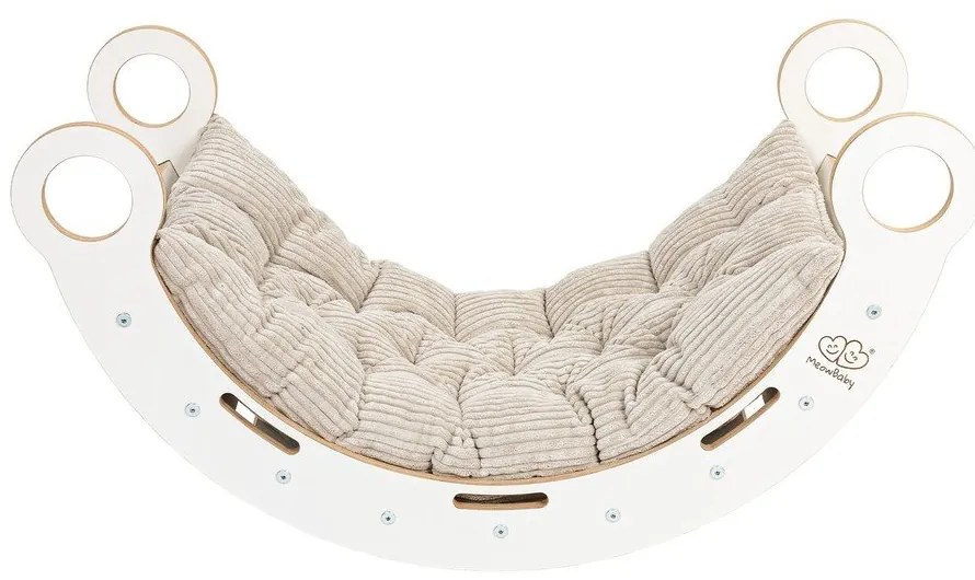 Fehér-bézs borovi fenyő hinta 39x75x38 cm Montessori – Meowbaby