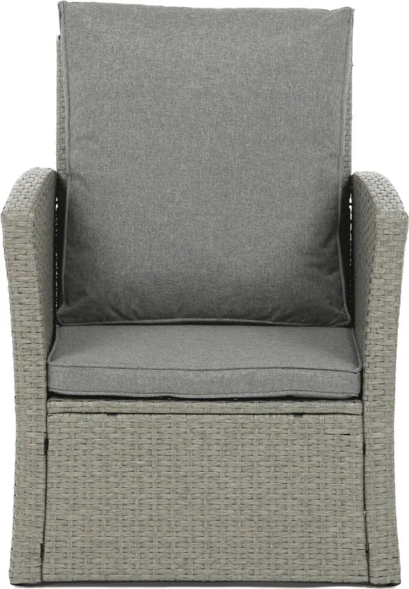Kerti ülőgarnitúra, polyrattan, szürke, GREY