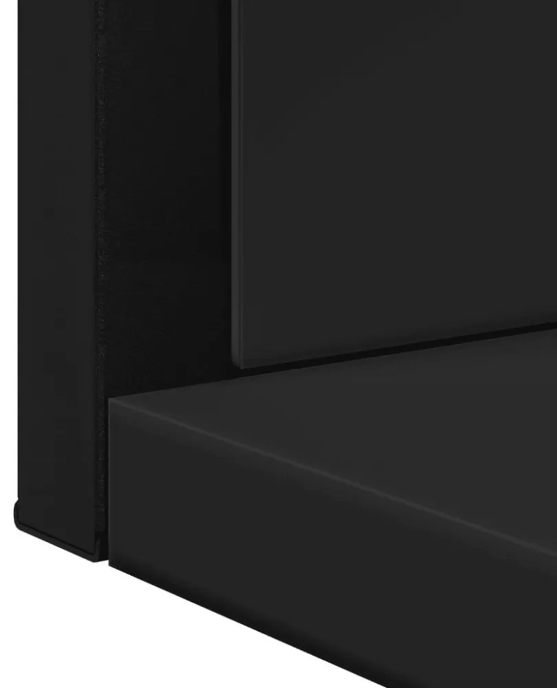 fekete szerelt fa fürdőszobai tükör polccal 50x12x60 cm