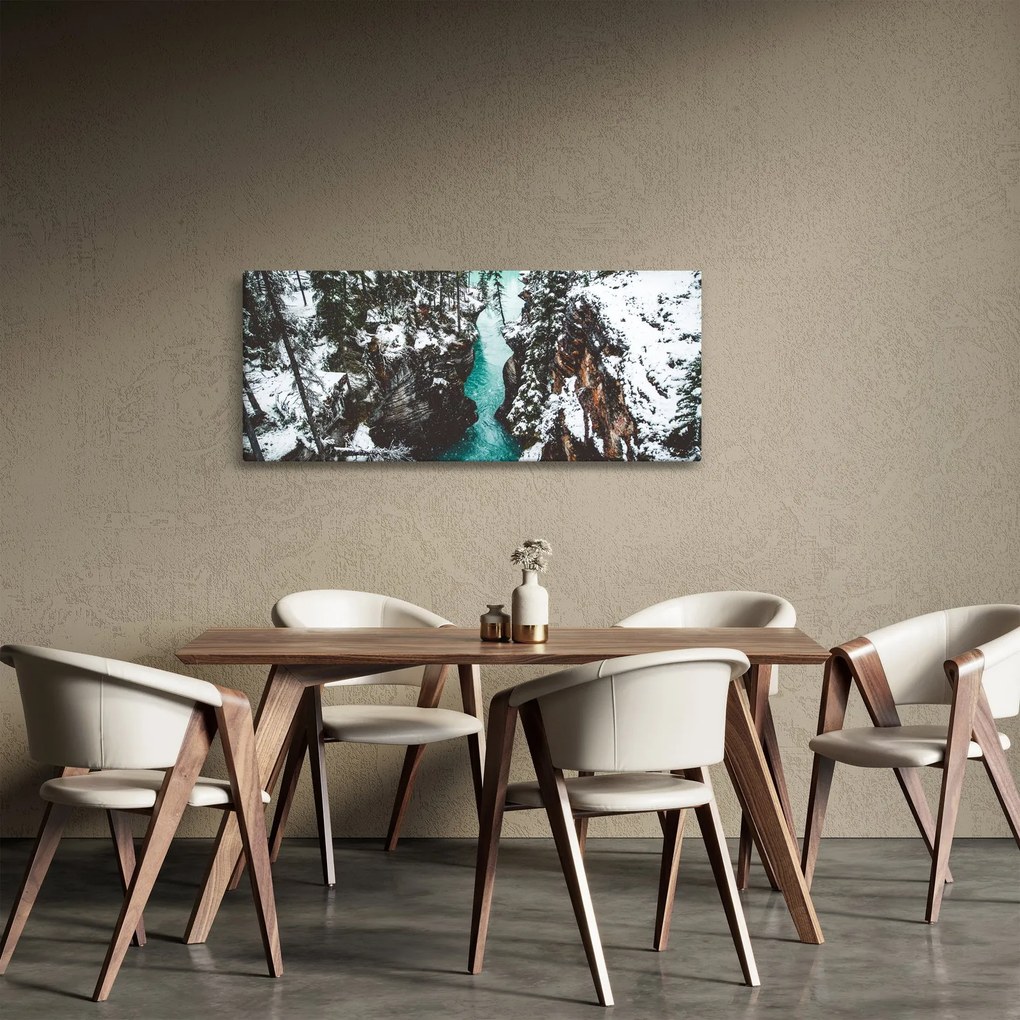 Kép - hegyi folyó télen (120x50 cm)