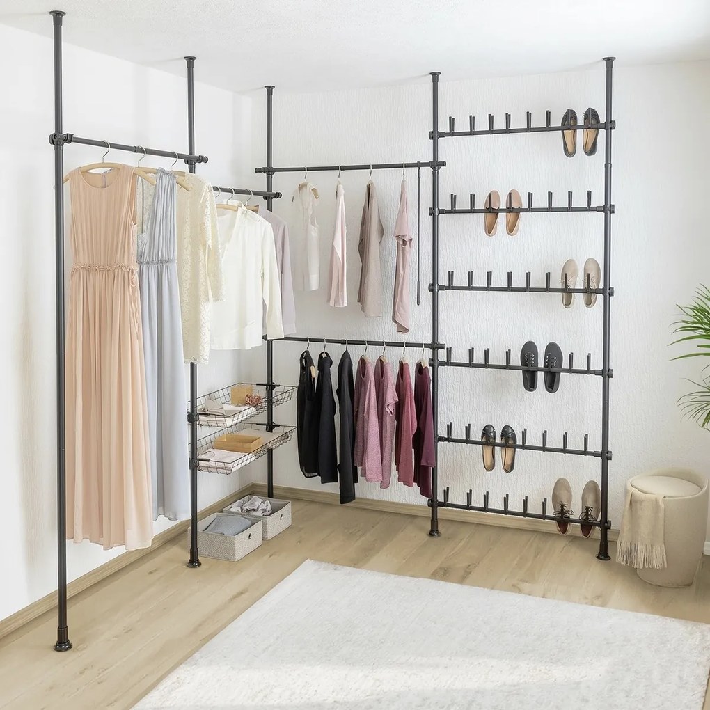 Wenko 2 db Herkules teleszkópos vízszintes rúdszett, fekete