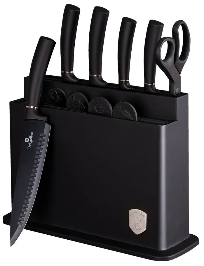 11 részes kés- és vágódeszka készlet állvánnyal Berlinger Haus Matte Black