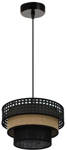 Brilagi - DAKOTA LUNETA függeszték 1xE27/15W/230V, 25 cm, fekete/rattan